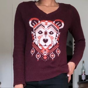 TRIBAL PRINT BEAR SWEATER